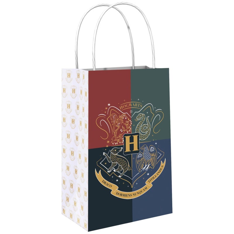 amscan Harry Potter Hogwarts United Paper Party Kraft Bags 825 x 525 x 3 Multicolor Pack of 8